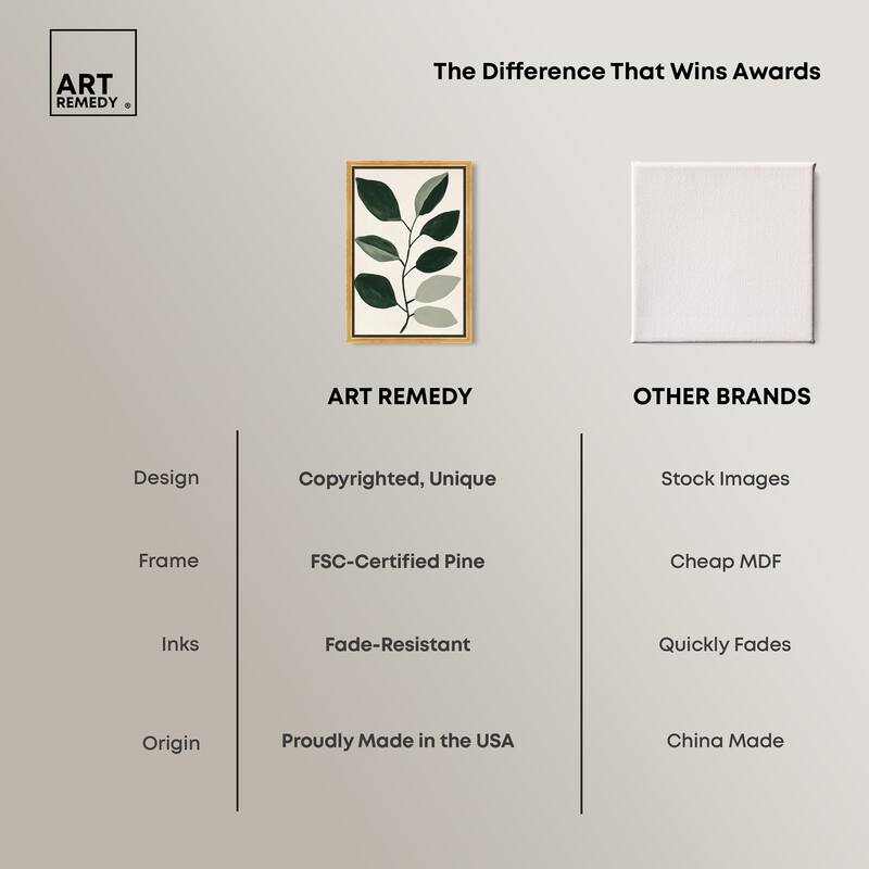Green and Grey Branch I Canvas by Art Remedy