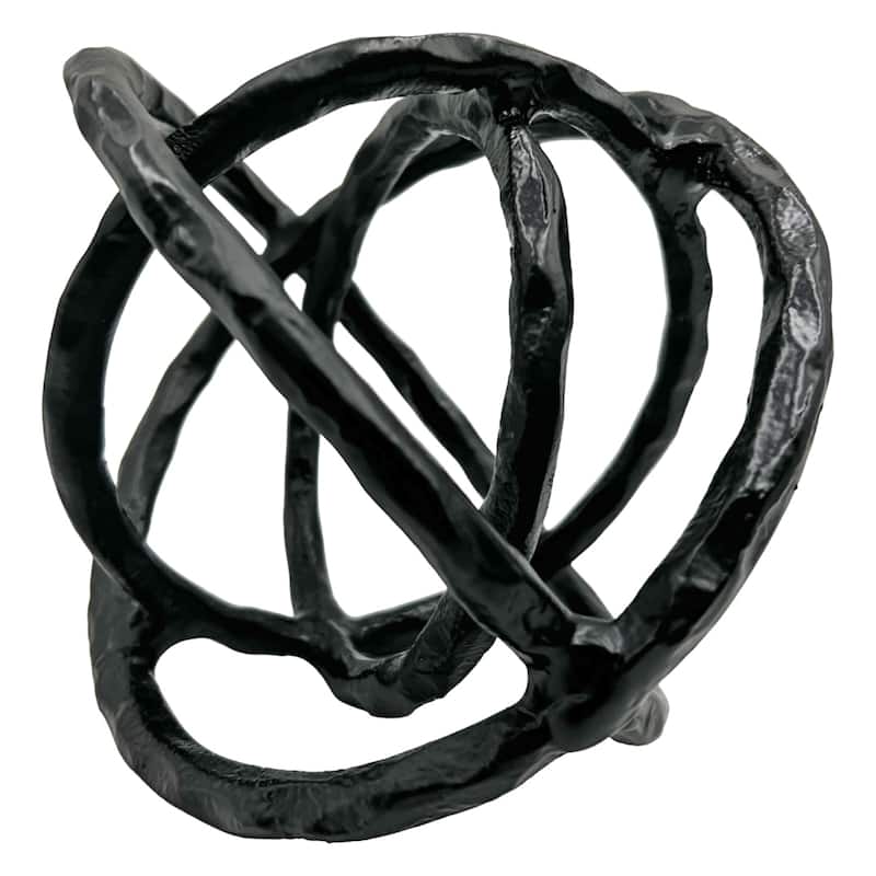 Decorative Handmade Aluminum 8 inch Abstract Round Sculpture - 8 x 6 x 6 in