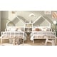 preview thumbnail 4 of 5, Metal Double Twin Size Platform Bed with House Headboard and Nightstand