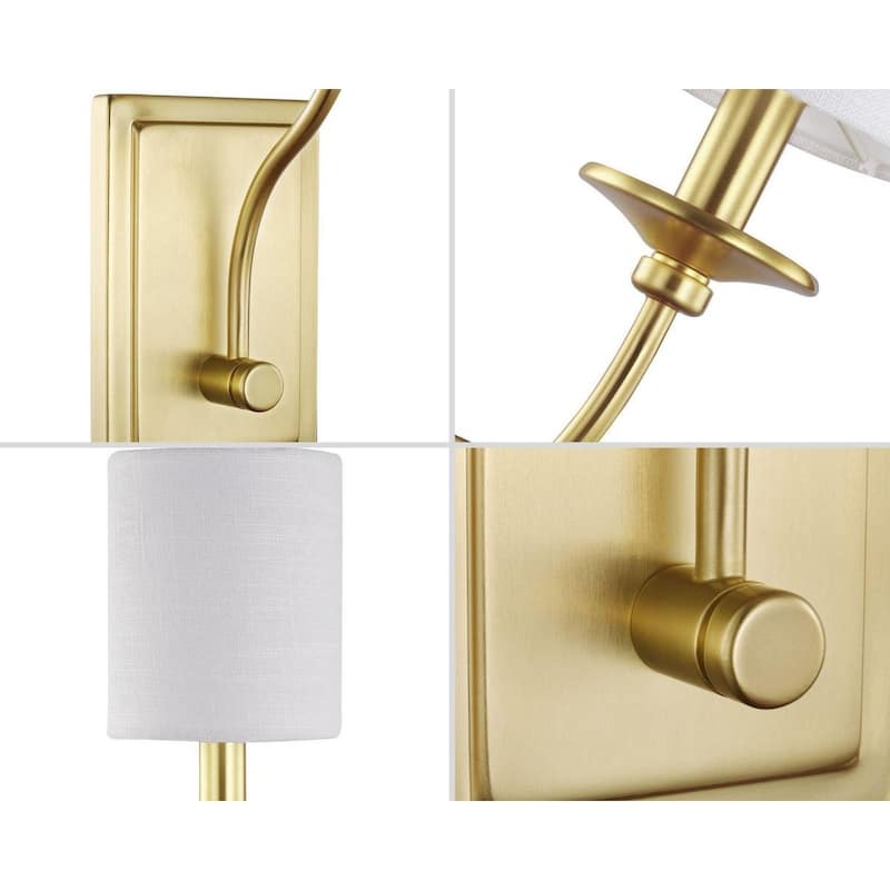 Bonita Collection Satin Brass One-Light Wall Sconce - 14.170" x 6.500" x 8.270"