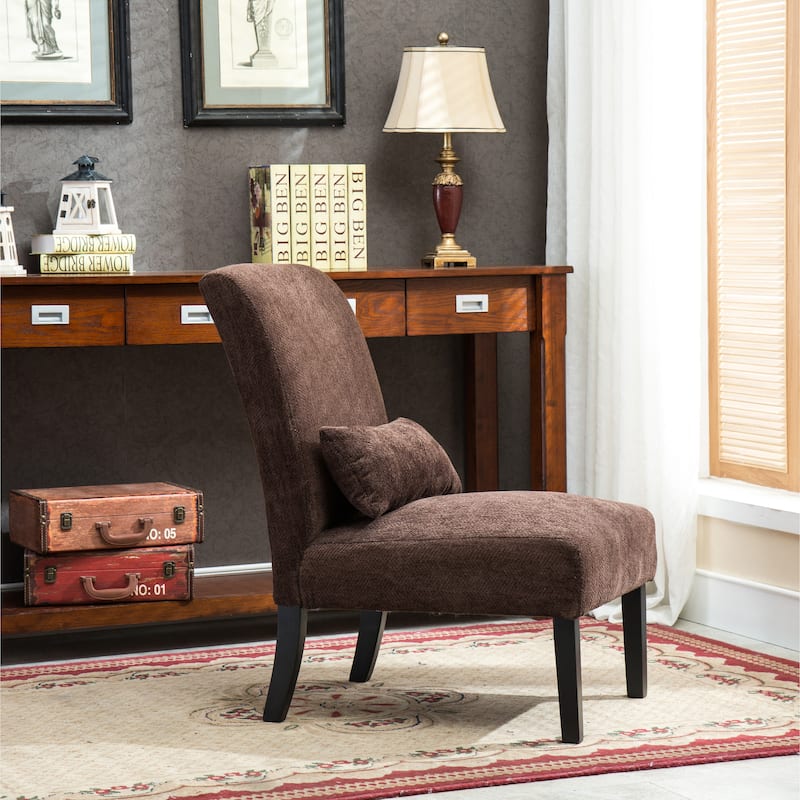 Chocolate 31.75" High Back Polyester Accent Chair