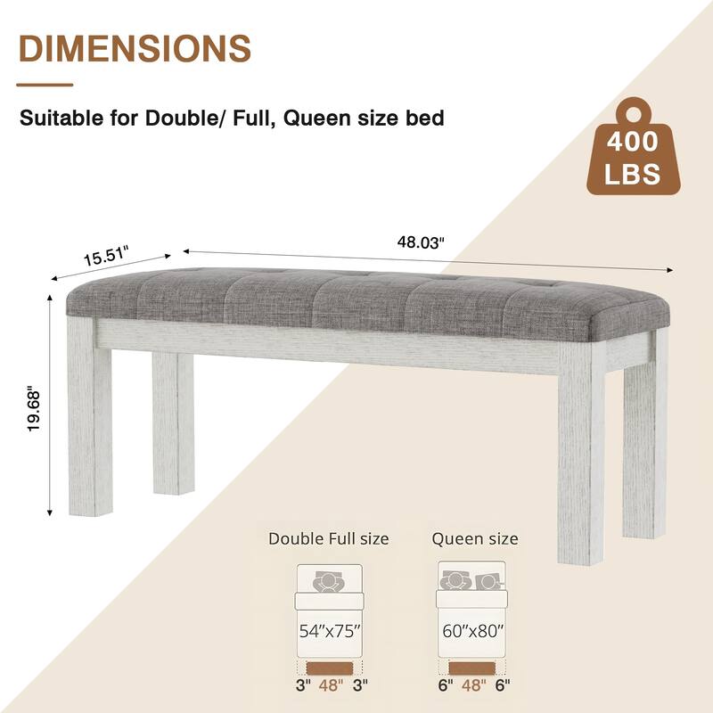 VECELO 6/8-Piece Dining Table Set with Bench, Solid Wood Rectangular Extendable Dining Table & 4 Solid Wood Dining Chairs