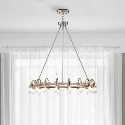 Vater 18-Light Single Tier 32-inch Chandelier with Metal Support Rods