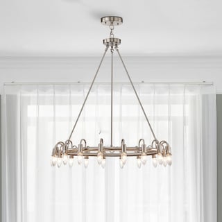 Vater 18-Light Single Tier 32-inch Chandelier with Metal Support Rods