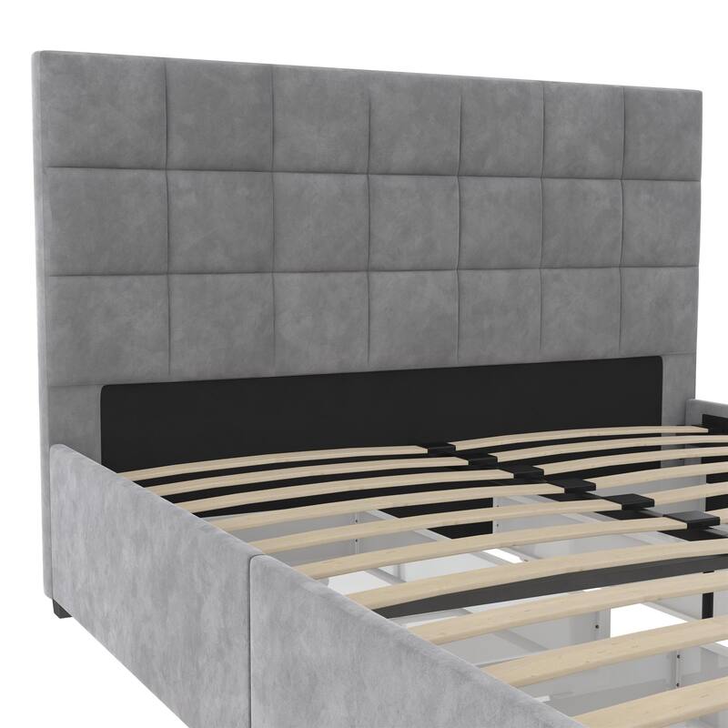 CosmoLiving Serena Upholstered Bed with Drawers