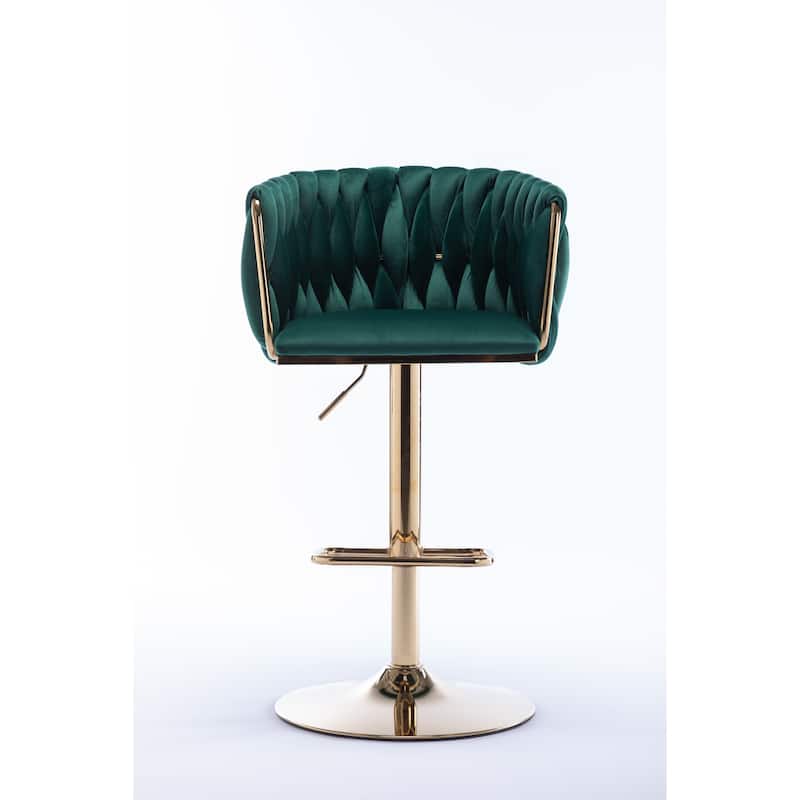Counter Height Bar Stools Set of 2, Swivel Armless Chairs with Height Adjustable, Kitchen Island Chairs with Chrome Footrest