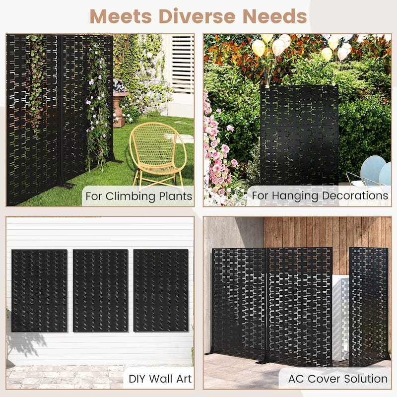 Costway 1/2 PCS 72”H x 48”WMetal Privacy Screen with Expansion Bolts & - See Details