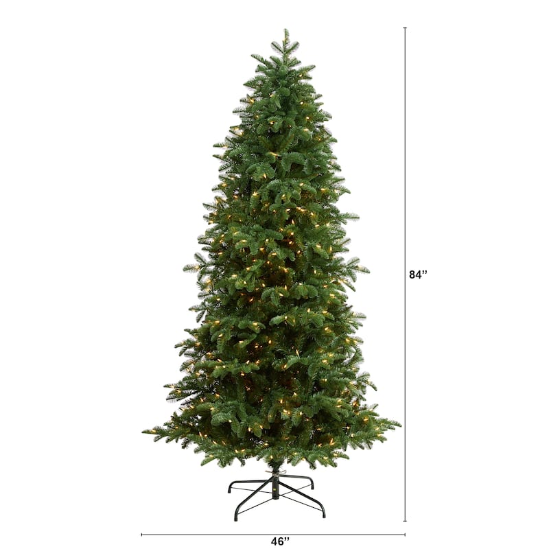 7' South Carolina Fir Artificial Christmas Tree with 550 Clear Lights and 2078 Bendable Branches