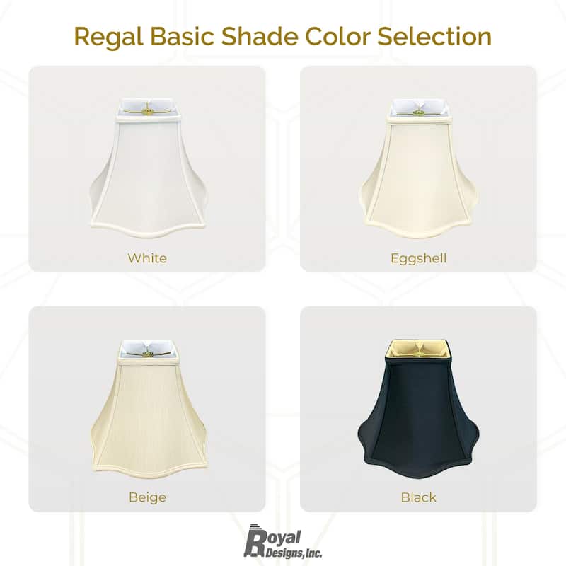 Royal Designs Fancy Square Bell Basic Lamp Shade, Eggshell, 4x10x8.5