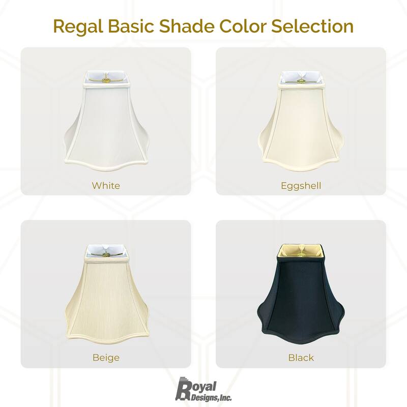 Royal Designs Fancy Square Bell Basic Lamp Shade, Eggshell, 6x14x11.5