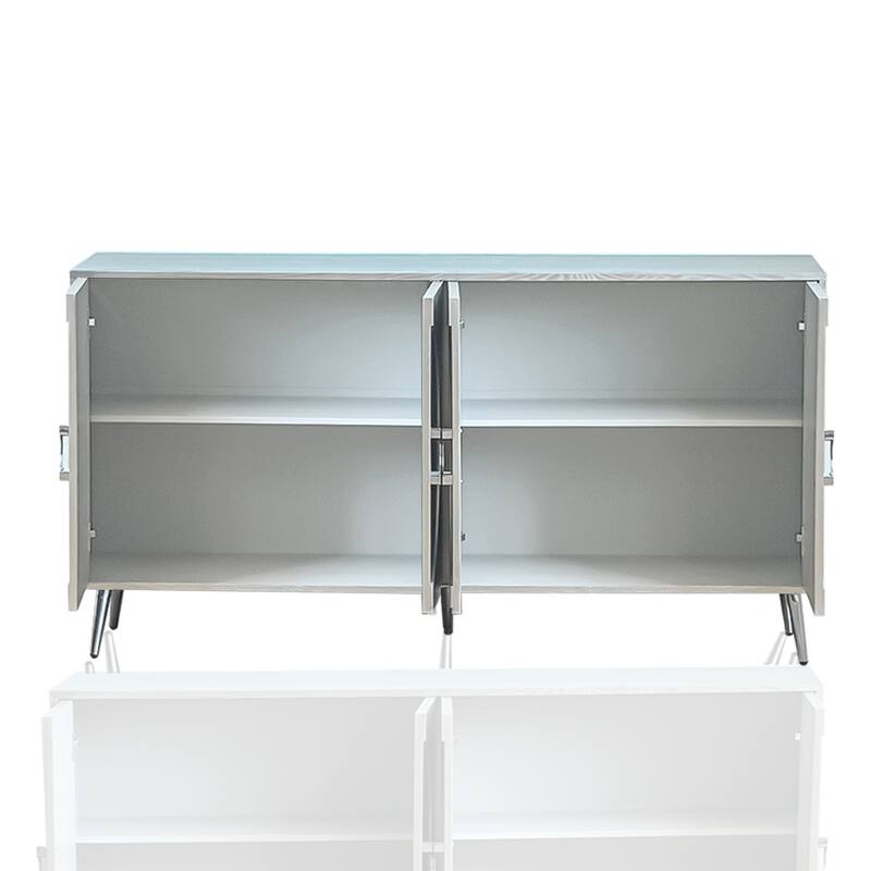 Modern Style Wood Sideboard,Buffet Sideboard with Metal Legs/Hinge,Adjustable Shelves