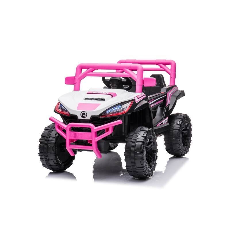 12V Exclusive Car for Kids, Electric Off-Road Vehicle with Seat Belt, Pink Electric Car Toy for Kids with Charge Display