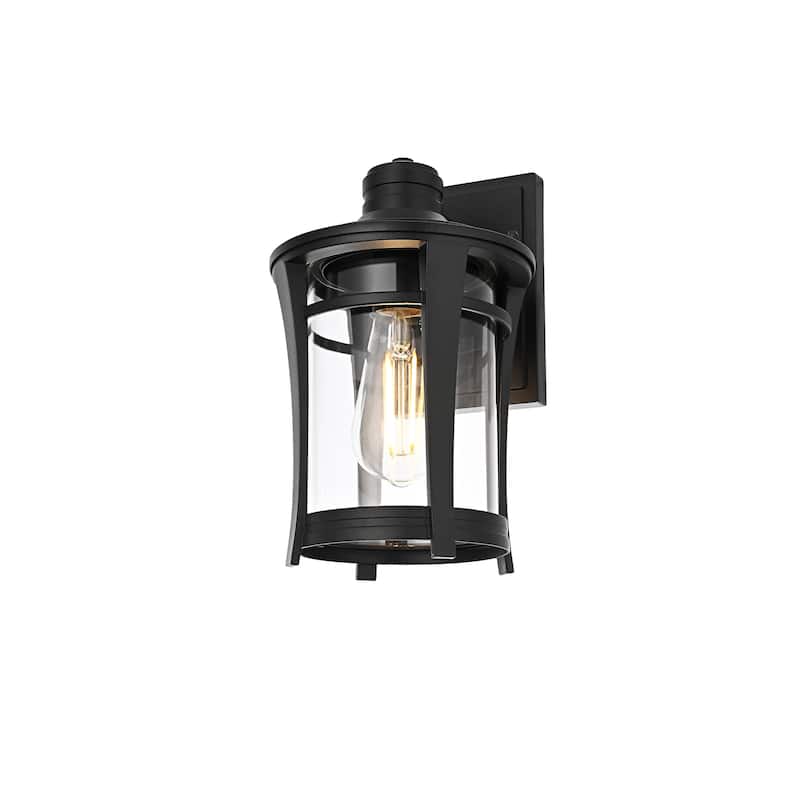 Leander 11 inch Outdoor Wall sconce in Black - 11"