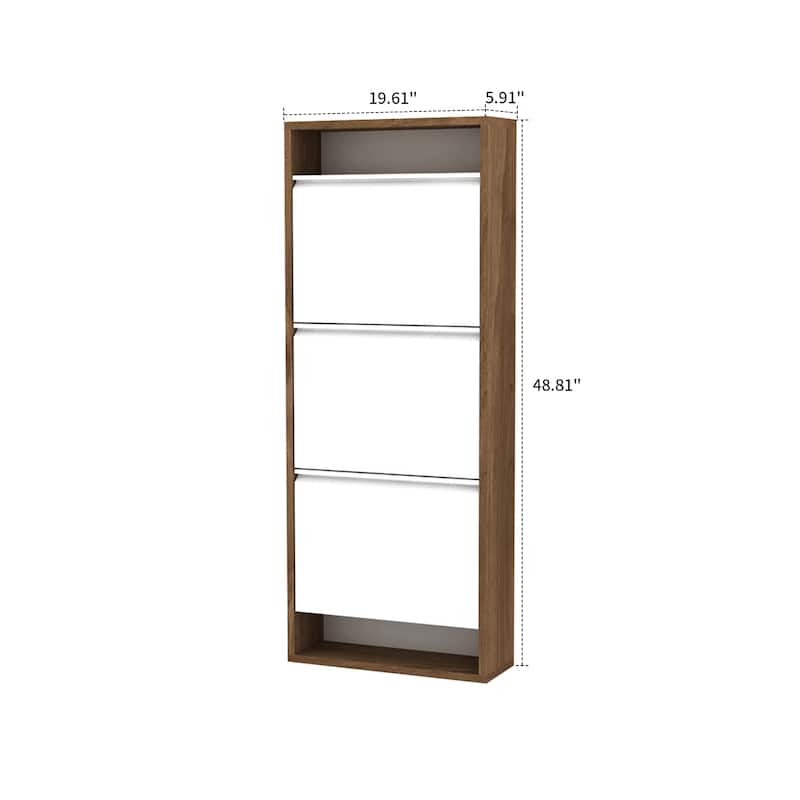 Modern Farmhouse Style Freestanding Shoe Storage Cabinet