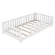 preview thumbnail 97 of 106, Twin/Full/Queen Size Floor Bed with Safety Guardrails for Kids, Wood Montessori Bedframe w/ Door, Children's Noiseless Beds