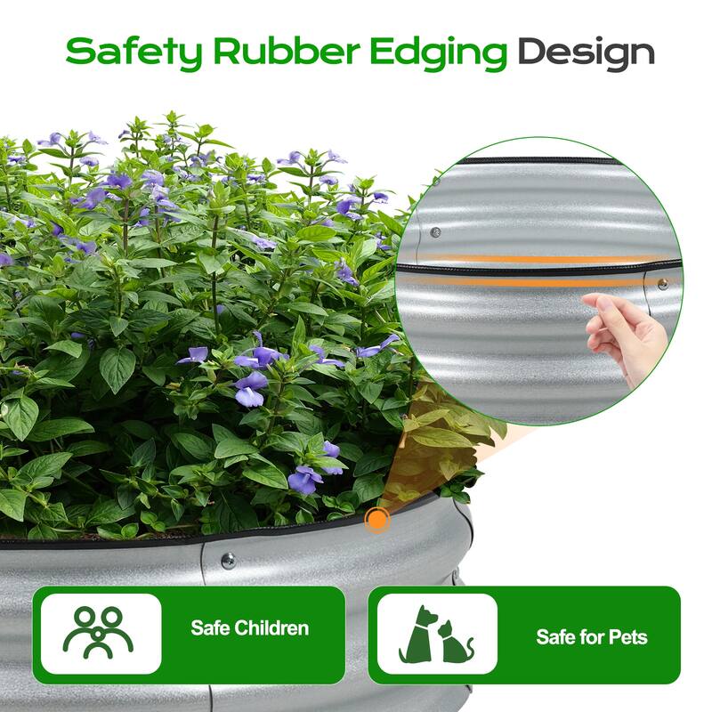 Aoodor Metal Galvanized Raised Garden Bed (Set of 2)