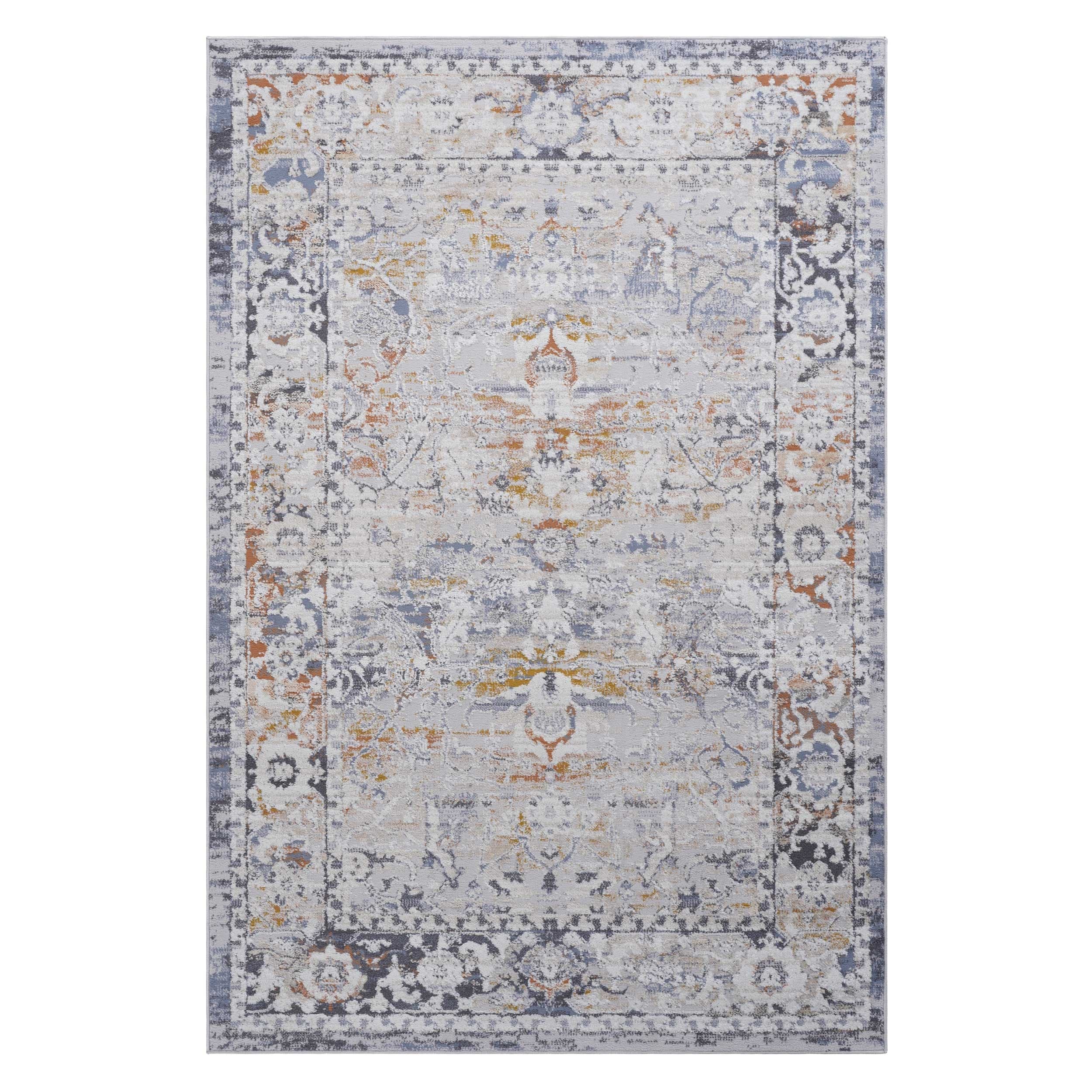 PAYAS Collection Ivory / Grey / Traditional Non-Shedding Area Rug
