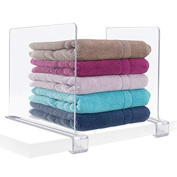 Richards Acrylic Shelf Dividers For Drawers, Shelf Storage & Closet Organization, 6-Pack
