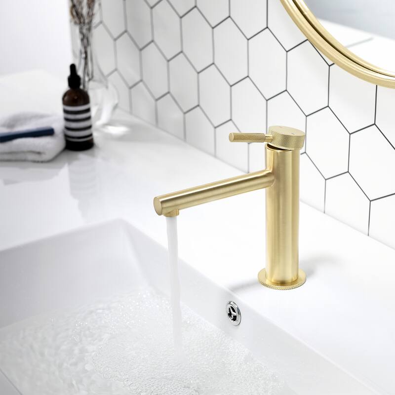 7.13"H Solid Brass Single-handle Bathroom Sink Faucet