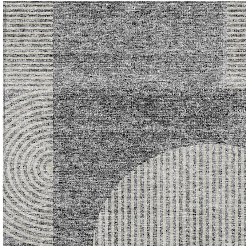 HomeRoots Geometric Transitional Rectangle Outdoor Rug
