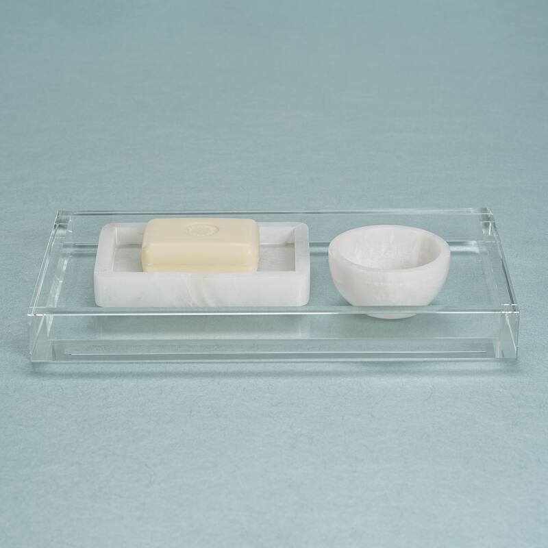 Carnac Crystal Glass Vanity Tray - Clear