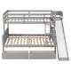 preview thumbnail 9 of 7, Twin over Full Bunk Bed with Solid Slats, Detachable Wood Beds Frame
