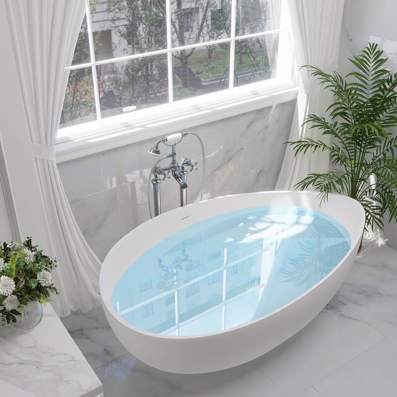 Vespa Solid Surface Soaking Bathtub with Drain