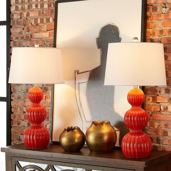 28" Ceramic Table Lamp Set (Set of 2)