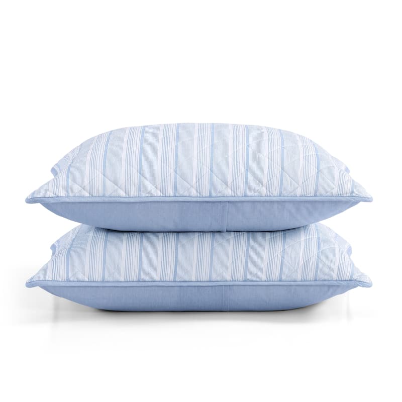 Tommy Hilfiger Sailing Stripe Cotton Blue Quilt Set
