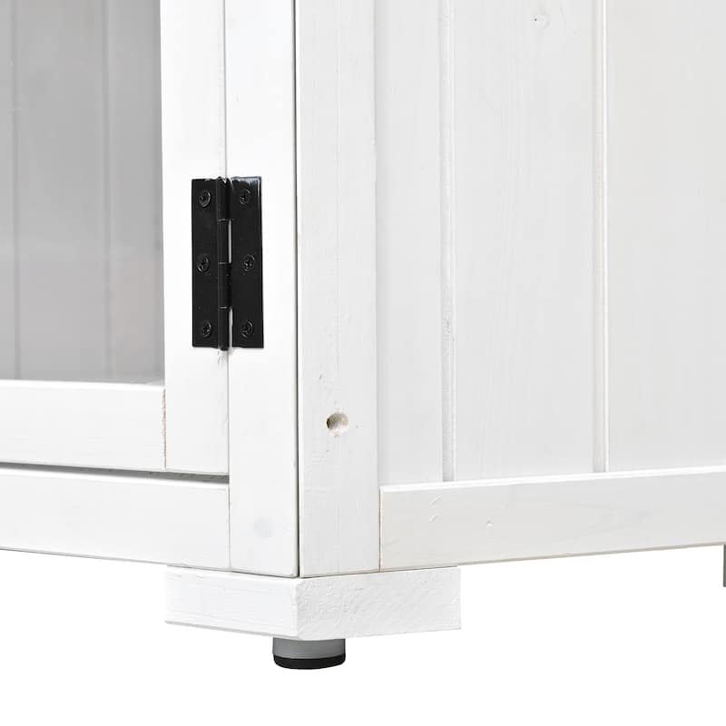 Roomfitters 63" Garden Wood Storage Cabinet with Waterproof Roof and Lockable Door
