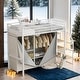 preview thumbnail 2 of 10, Elegant Twin Size Metal Loft Bed with Wardrobe and Storage Shelves, Sturdy Construction & Unique Design, White
