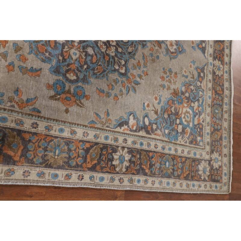 Distressed Over-Dyed Tabriz Persian Antique Rug Handmade Wool Carpet - 6'5"x 9'3"