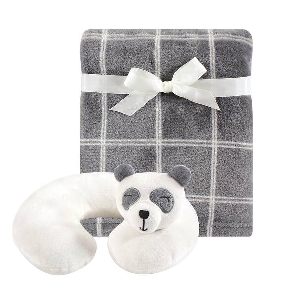 slide 1 of 1, Hudson Baby Infant Neck Pillow and Plush Blanket Set, Panda, One Size - Panda - One Size One Size - Panda