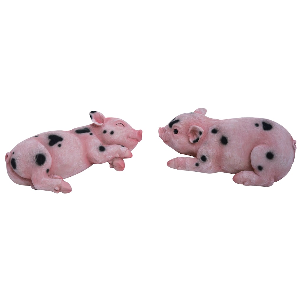 Transpac Resin Farmhouse Sweet Pink Pig Figurine Set of 2 Home Decorations Tabletop Mantel