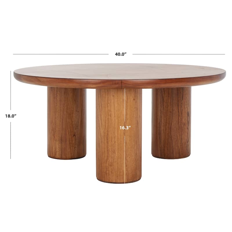 SAFAVIEH Mork 3 Leg Round Coffee Table - 40" W x 40" D x 18" H