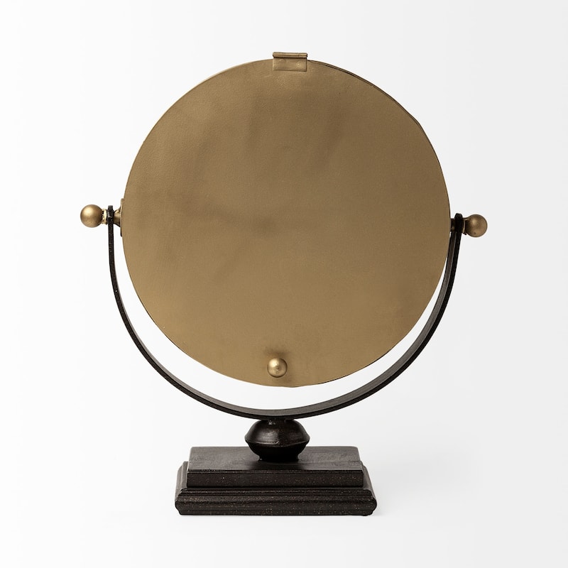 Houston Gold Metal Half Moon Base Table Clock - 4.0L x 12.0W x 13.0H