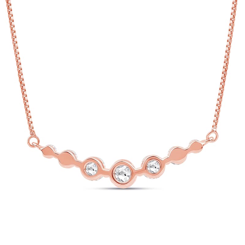 1ct Lab Grown Diamond Curved Bar Necklace in 14k Gold for Women