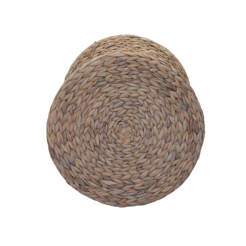 Household Essentials Handwoven Wicker Stool with Hourglass Shape
