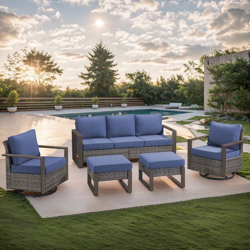 Gymojoy Outdoor Wicker Patio Furniture Sofa Set