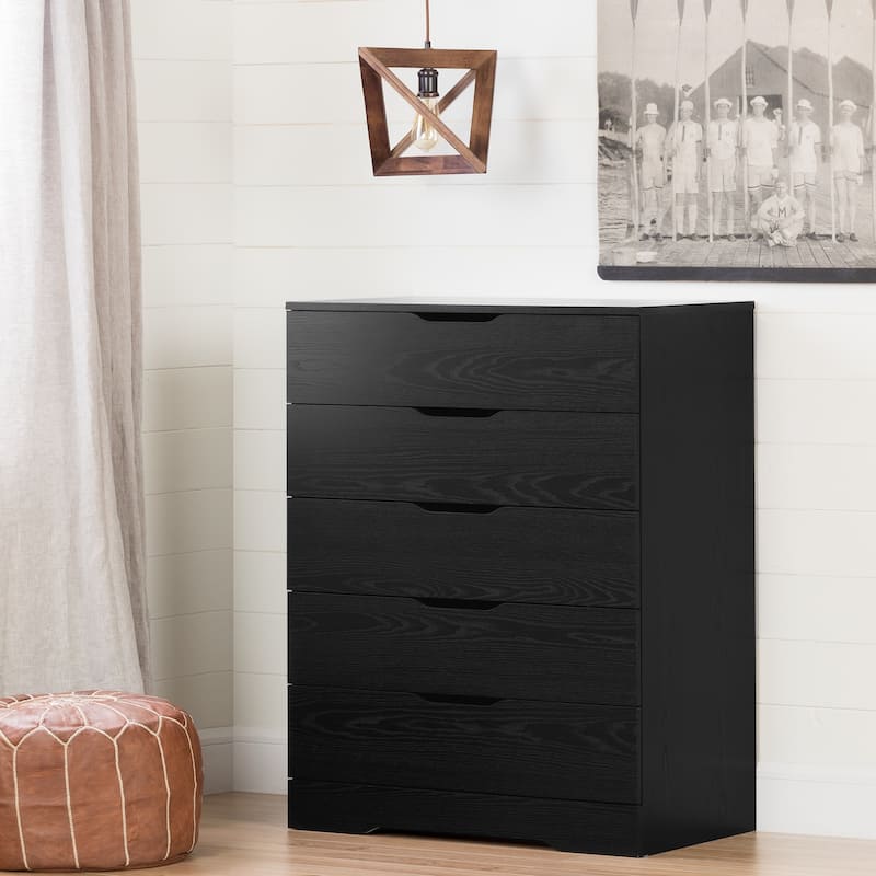 South Shore Holland 5-Drawer Chest - Black Oak