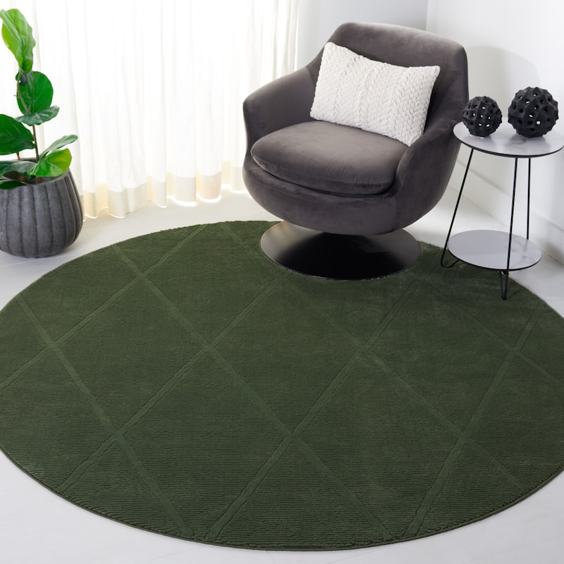 SAFAVIEH Revive Aura Trellis Rug - 3' Round - Green