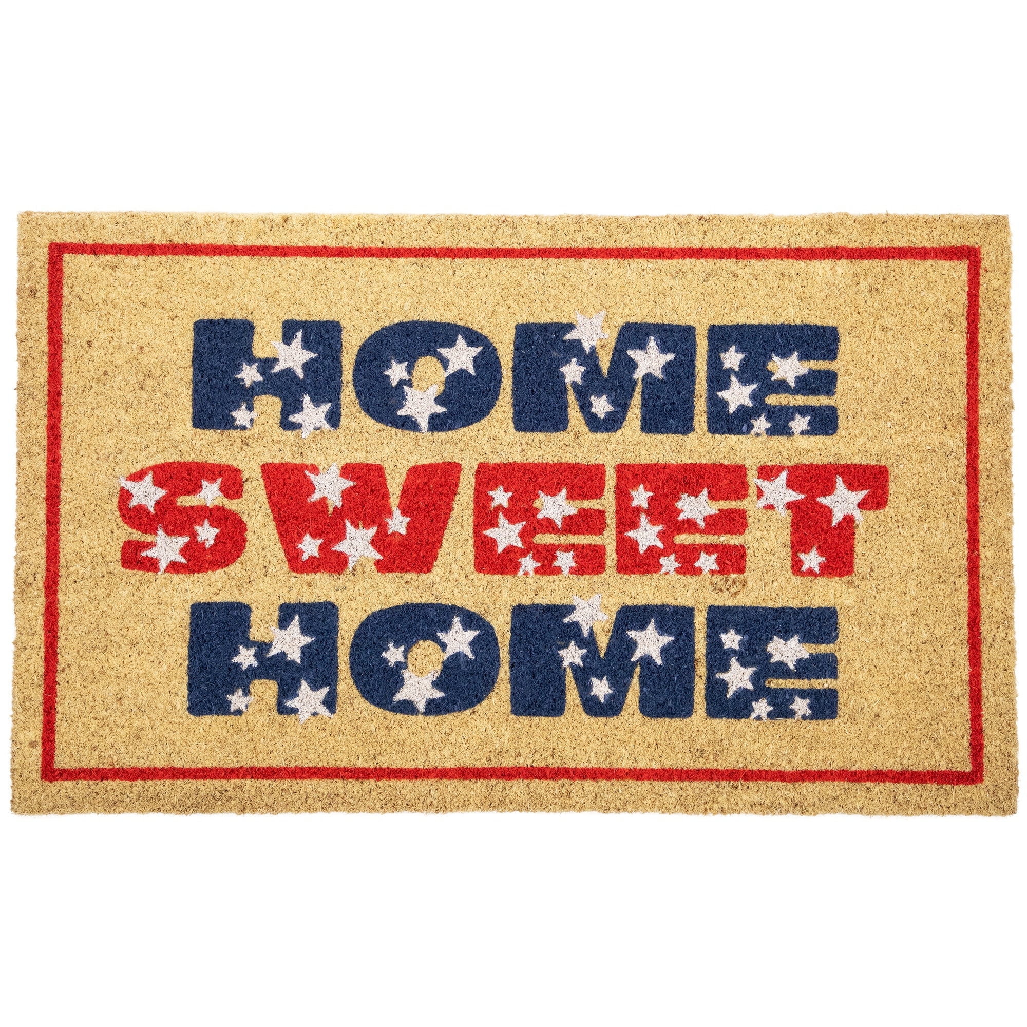Red and Blue Americana Home Sweet Home Coir Outdoor Doormat 18" x 30" - 30