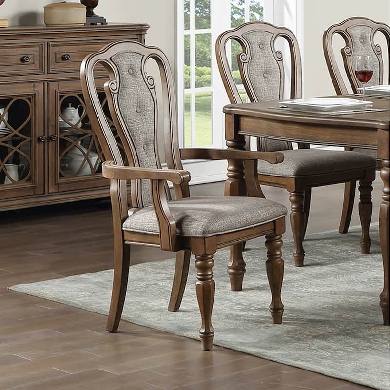 Fabric Upholstery Arm Chairs, Set of 2