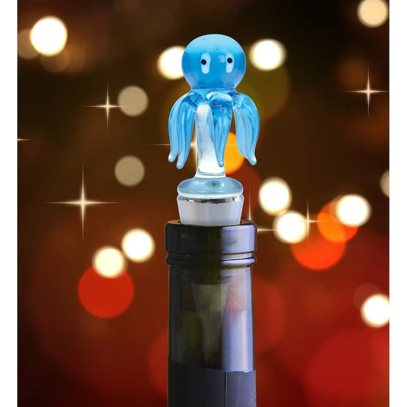 Cheers Octopus Glass Wine Stopper - Elegant Vacuum Seal Reusable - 1.5″Lx1.5″Wx4.75″H