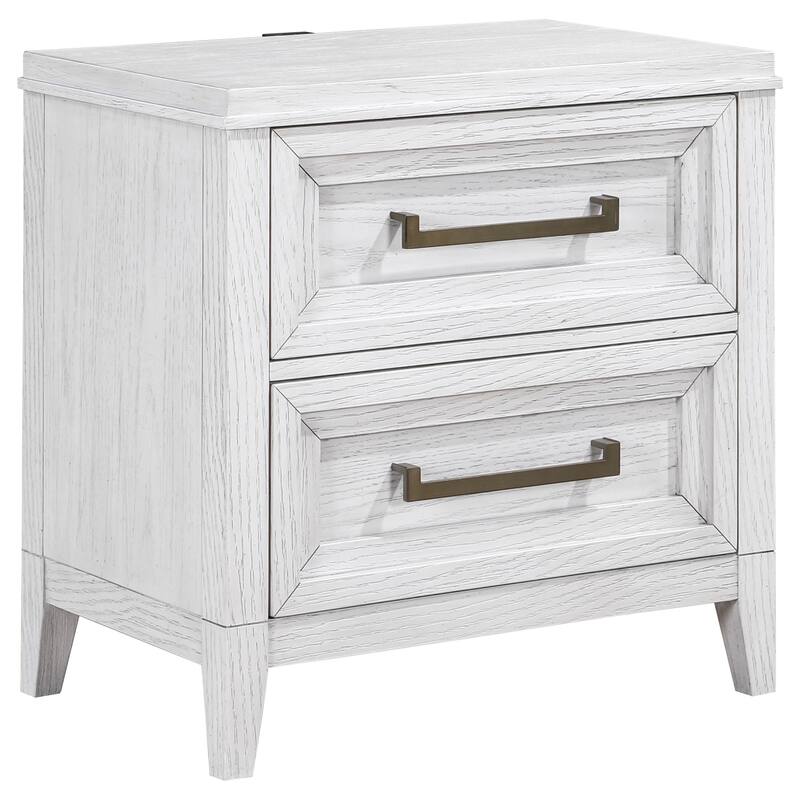 Marielle 2-drawer Nightstand Bedside Table Distressed White - Distressed White