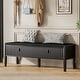 preview thumbnail 1 of 12, Fluted Shoe Storage Bench with Drawers and Cushioned Seat, 47.2 Inch Entryway Bench for Bedroom Living Room Hallway Black