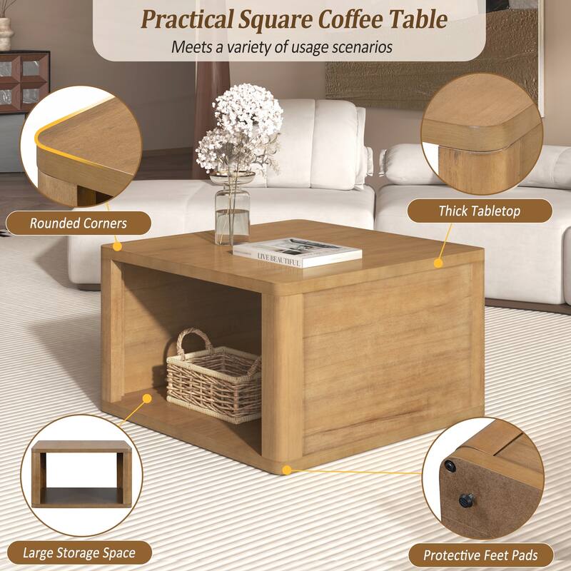 Square Coffee Table for Living Room