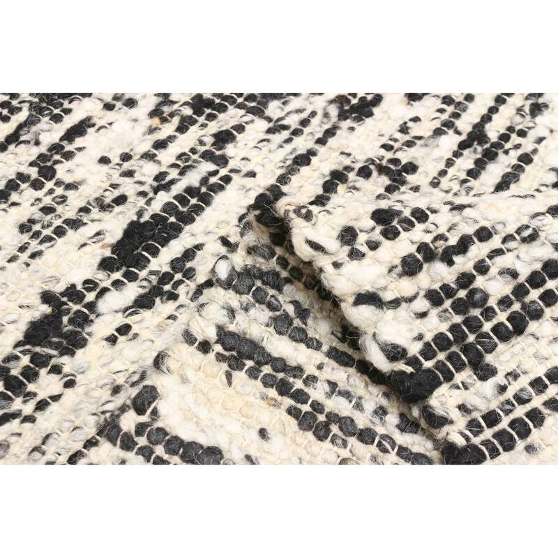 ECARPETGALLERY Braid weave Sienna Black Wool Rug - 6'1 x 9'0