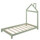 preview thumbnail 5 of 9, Twin Size Wood Platform Bed with House-shaped Headboard and Chimney Design