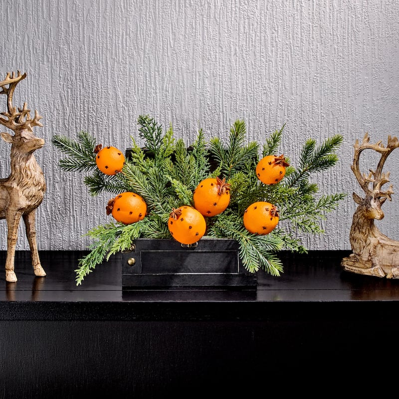 18" Evergreen With Orange Clove Pick